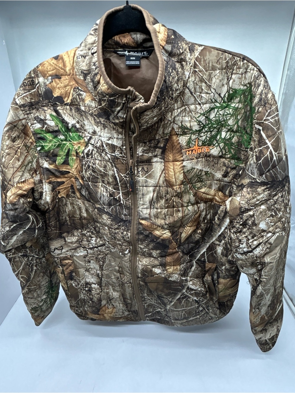 Habitat Men's Realtree-Style Lightweight Camo Puffer Jacket - Brown & Green M